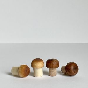 4 tiny mushrooms set