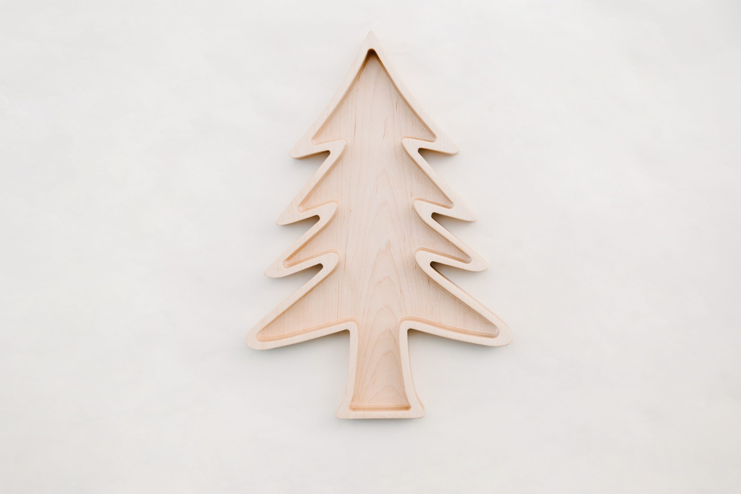 Evergreen/Christmas Tree Wooden Tray Little Forest Village